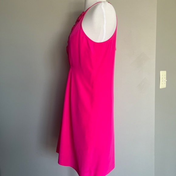 TRINA TURK Silk Rope-Trim Sleeveless Mini Cocktail Summer Party Dress Hot Pink - Picture 7 of 11